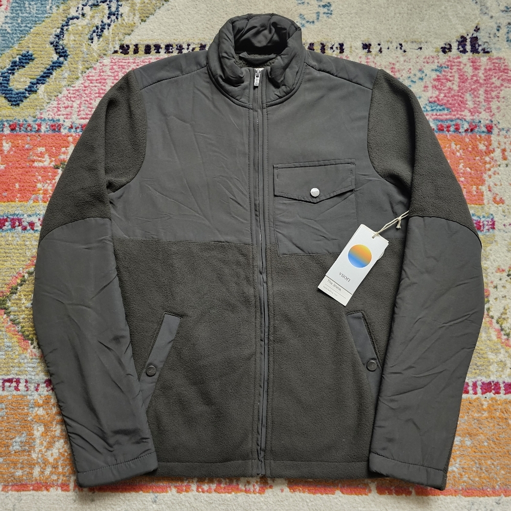 Vuori Morrow Sherpa Jacket Men Small Dark Oregano Green Long Sleeve Full Zip - Picture 1 of 15